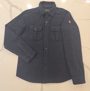 Smartwool Mens Anchor Line Snap Button Merino Wool Shirt Jacket Navy Blue Medium